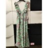 Robe longue vert et rose neuve avec étiquette S/M