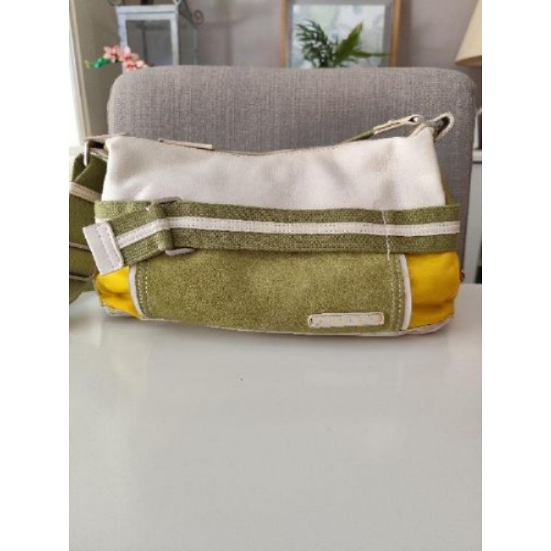 Sac bandoulière Sisley cuir et roile