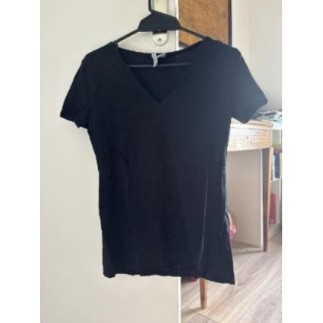 H&M - T-shirt noir col V...