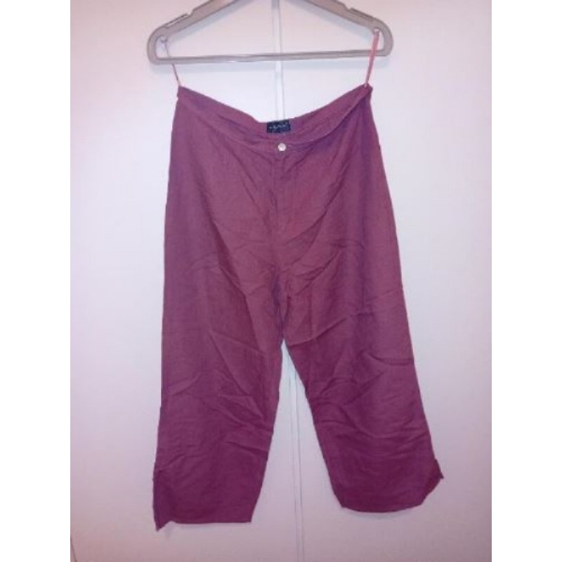 Taille 38 Panta court Viscose /Lin  violet in extenso