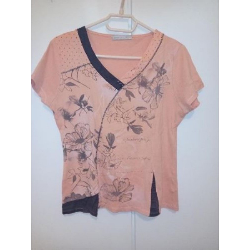 Taille 4 T shirt Armand Thierry saumon / marron