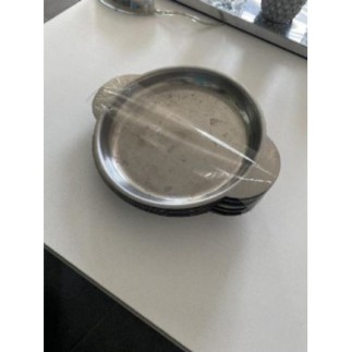 Lot de 6 mini plateaux inox 