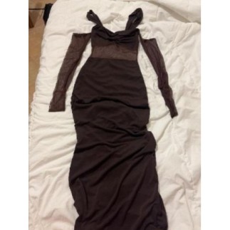 Robe longue chocolat T34~