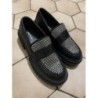 Mocassins T39 noires strass 