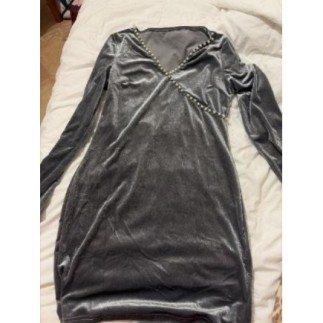 Robe SHEIN T40 gris perlé 