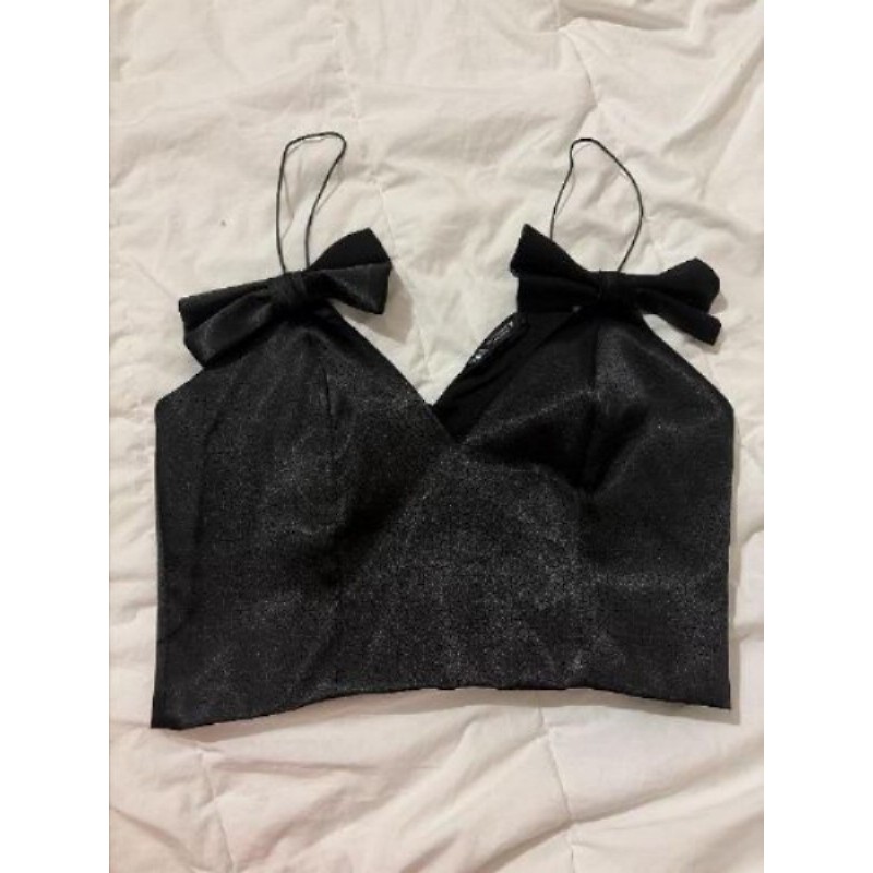 Haut ZARA T36 noir satiné 