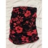 Top SHEIN T36 rouge/noir fleuri 