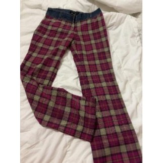 Pantalon T36 carreaux rose 