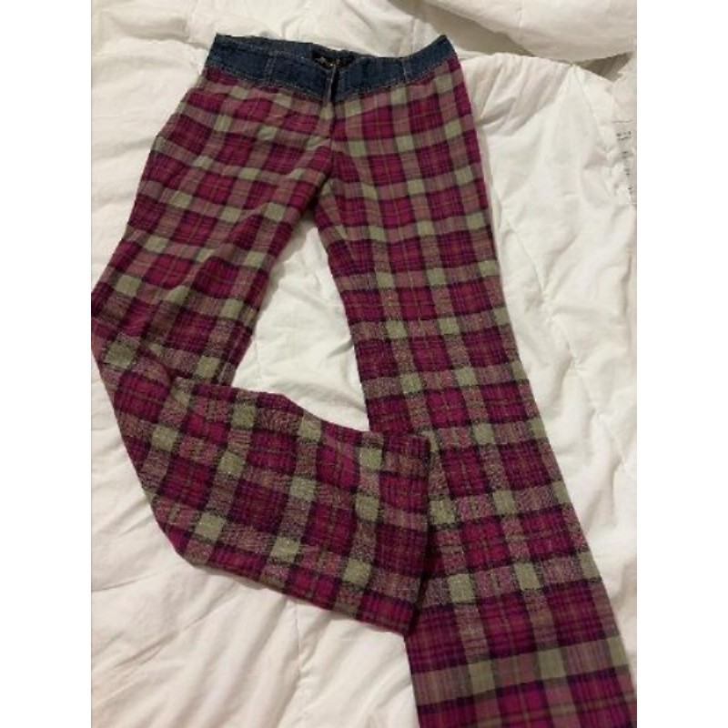 Pantalon T36 carreaux rose 