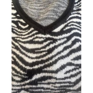 *Pull zebré noir/blanc -...