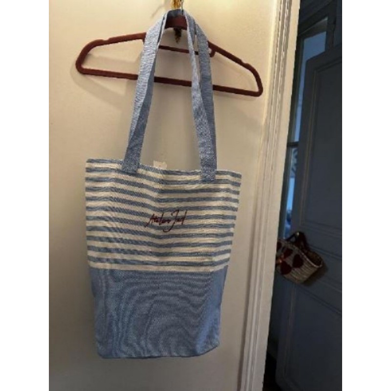 Sac tissu blanc / bleu neuf 
