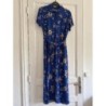 VERO MODA - Robe boutonnée longue bleue fleurie - Taille M