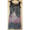 Robe été Haut Dentelle T40 NEUF, Motifs Graphiques Noir/Fleurs roses, Sans manche Coton