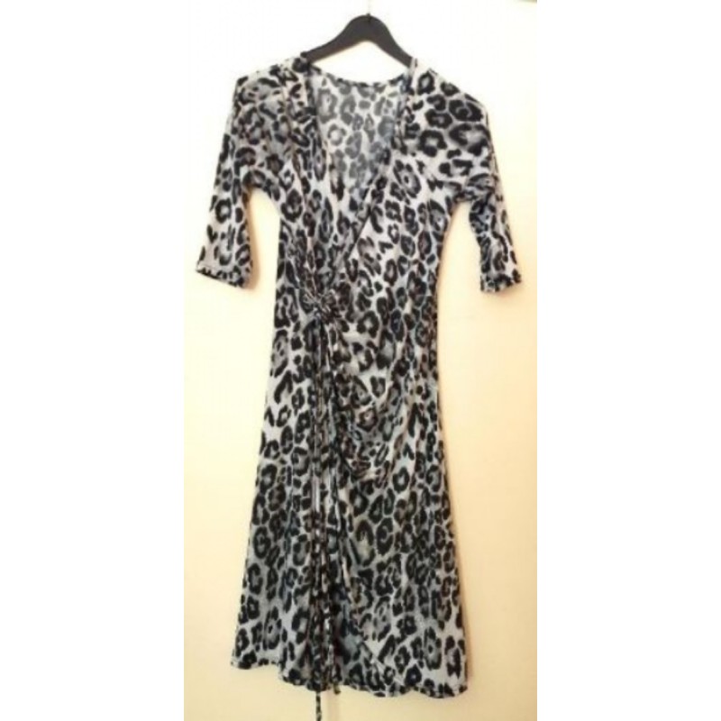 Robe Panthere Noir Blanc T40 MORGAN Dégrif, Manches 3/4 Jersey Elastiss