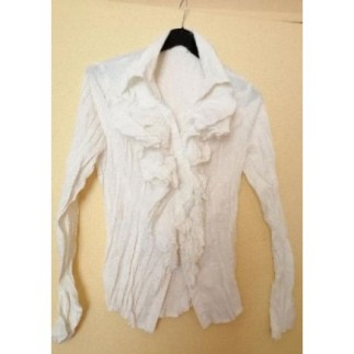 CHEMISIER a Jabot Blanc ML...