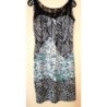 obe été Haut Dentelle T40 NEUF, Motifs Graphiques Noir/Fleurs Vert, Sans manche Coton