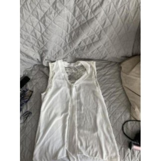 Tunique sans manche écru et...