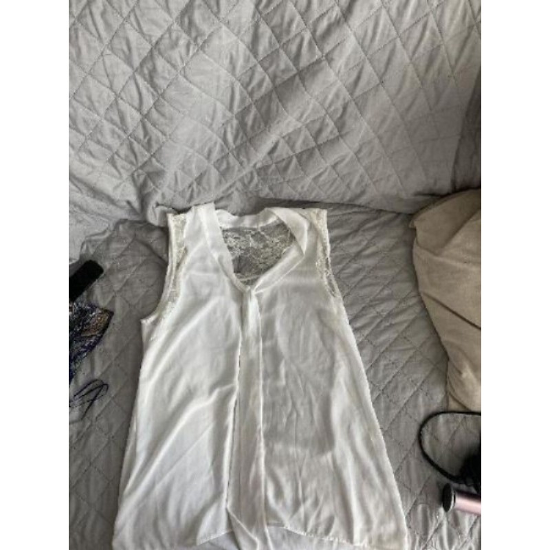 Tunique sans manche écru et dentelle - etam - taille 40