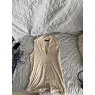 Top ss manche zara- beige - L