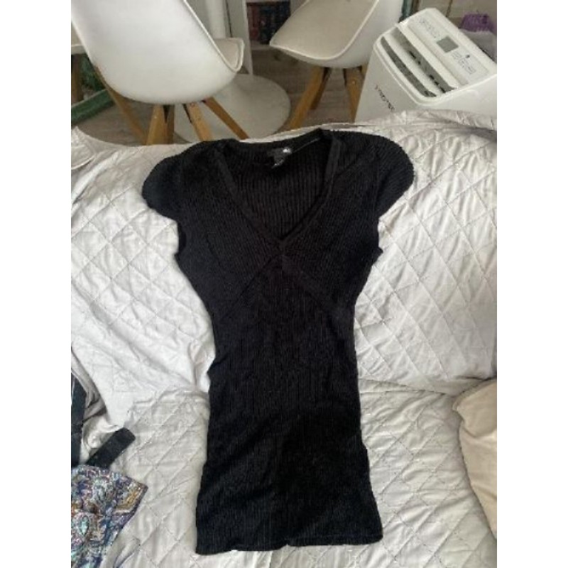 Robe pull col v noir- H&M taille L