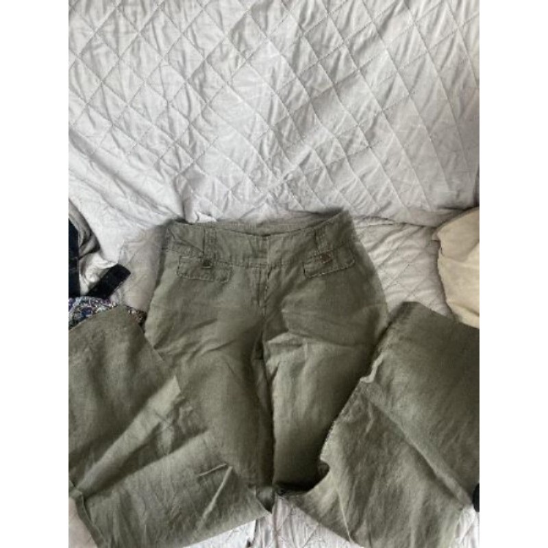 Pantalon lin - camaieu - taille 42 kaki