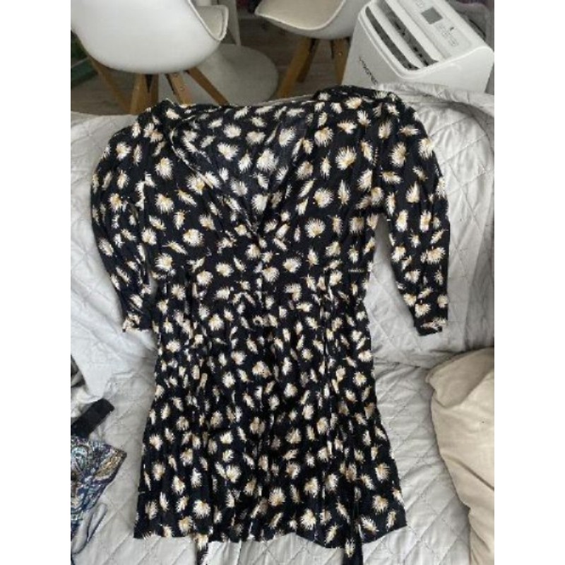 Robe promod - taille 42 - noir feuille jaune 