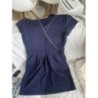 Robe courte etam - bleu Marine et argent - taille 42