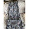 Robe longue été - mango bleu motifs taille L