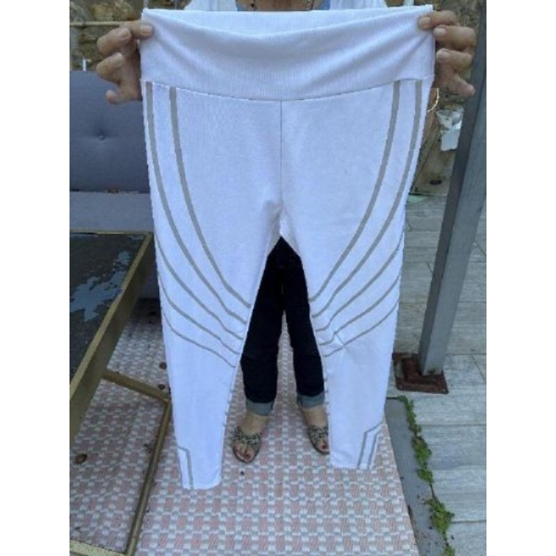 Leggin blanc et argenté
