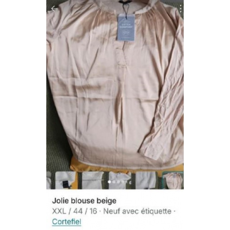 Blouse cortefiel beige neuve taille XXL 