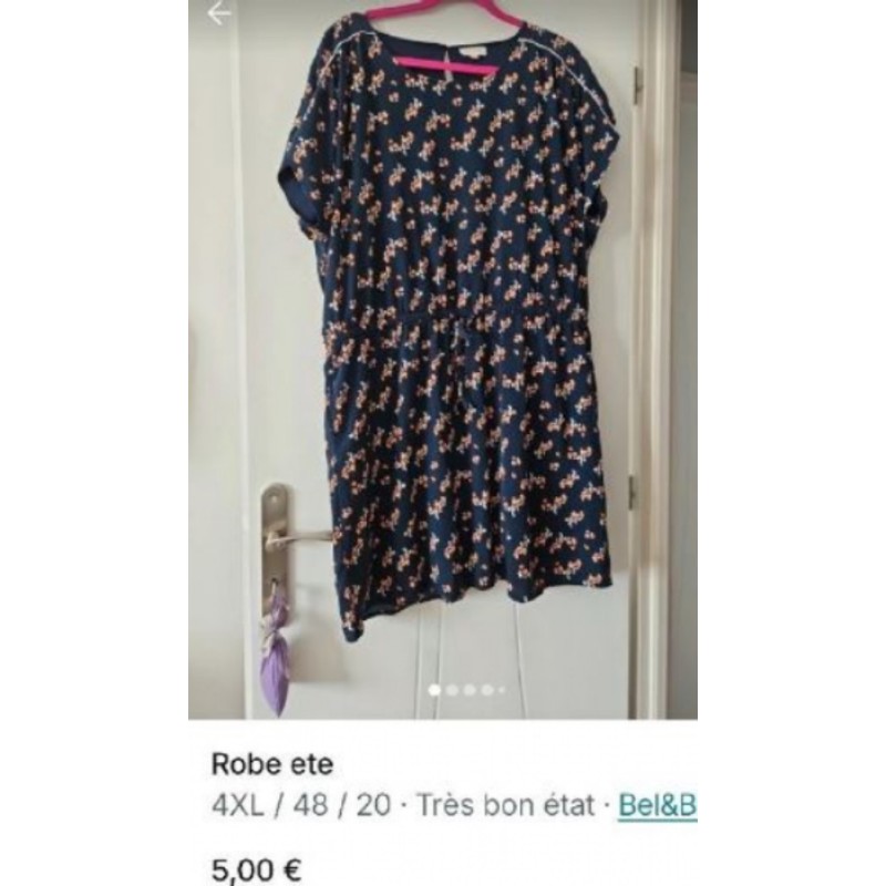 Robe bleu fleuri taille 48 bel et bo