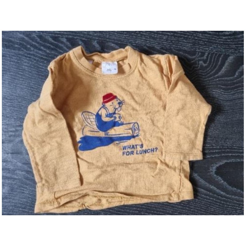 Tee-shirt manches longues 6-9 mois zara jaune what’s for lunch?