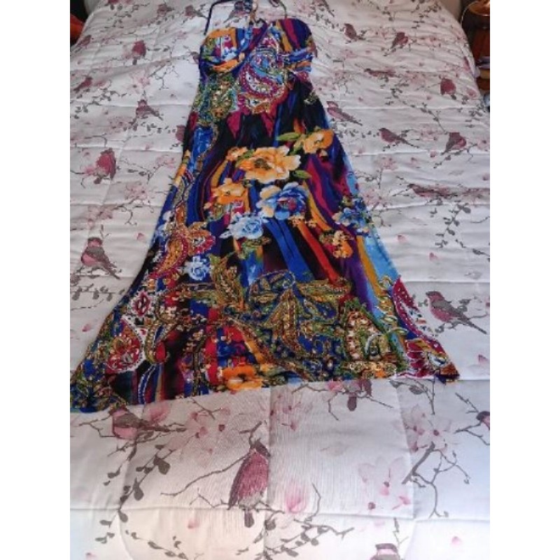 robe longue imprimée fleurs - taille L