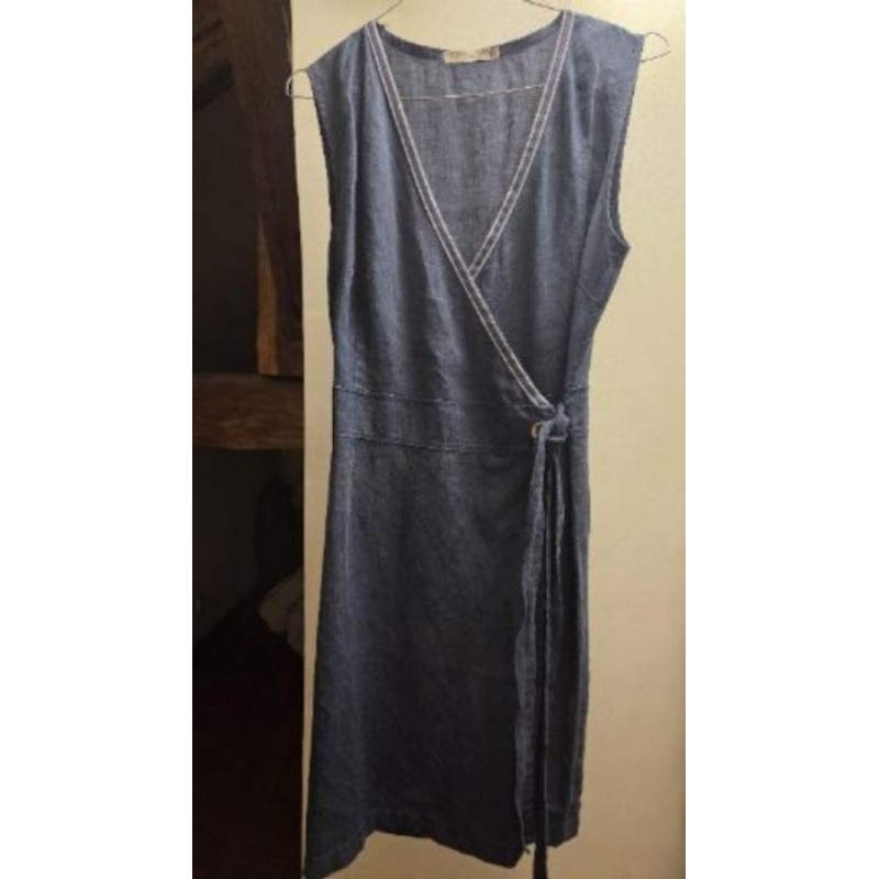 Robe Bleue portefeuille lin taille 2