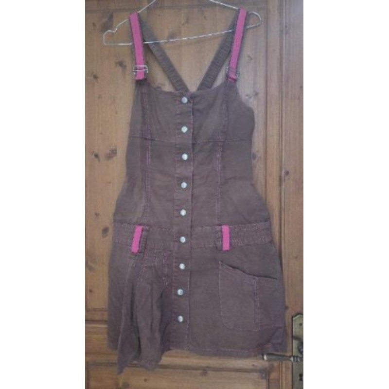 Robe bretelles Camaïeu Marron et fuschia taille S