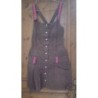 Robe bretelles Camaïeu Marron et fuschia taille S