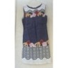 Robe Desigual bleue  fleurs et rayures haut et bas