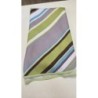 Nappe ronde rayée vert bleu marron blanc