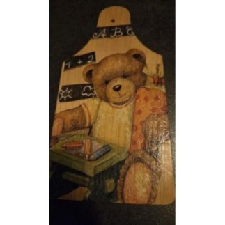 Déco petit ours planche bois 