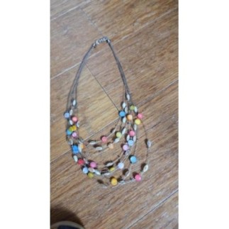 Collier perles multicolore