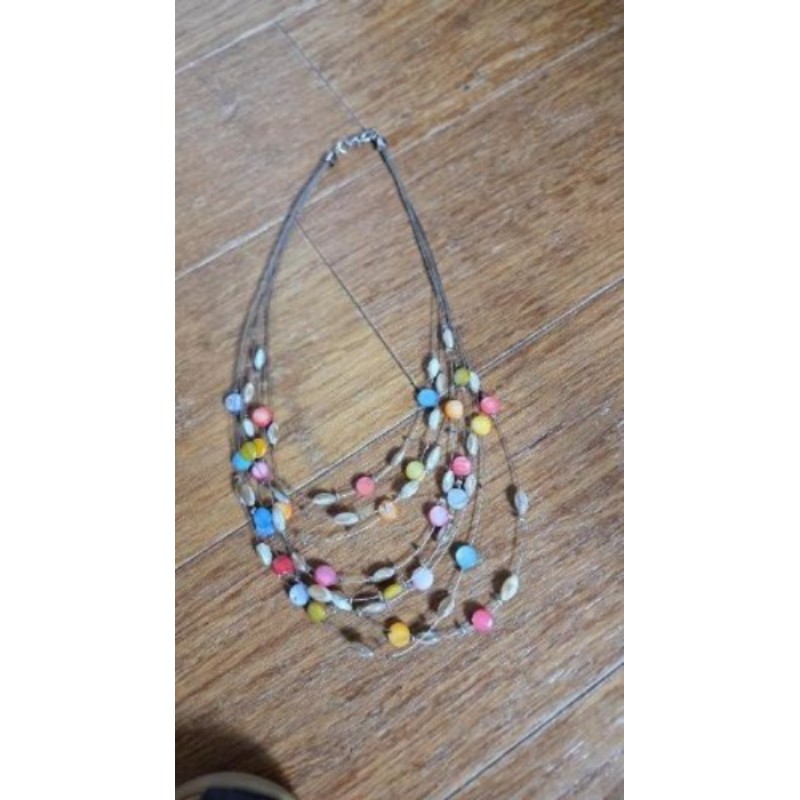 Collier perles multicolore