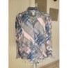 Chemisier veste manches longues à épaulettes. Boutons blancs dorés et cordon en bas. Afibel. Gris bl