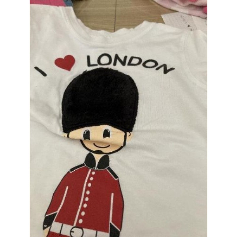 tee shirt blanc anglais 1/2 ans 