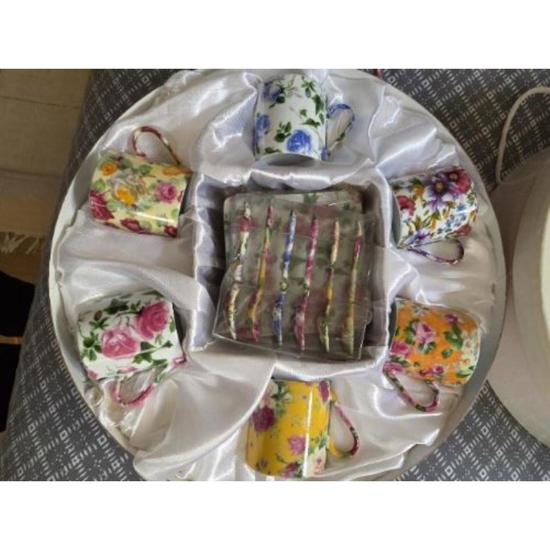 Coffret tasse fleurie