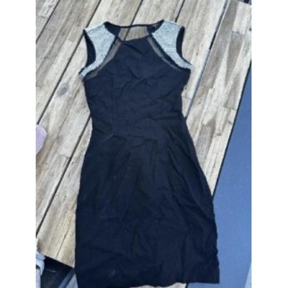 Robe moulante noir Séguin blanc TS