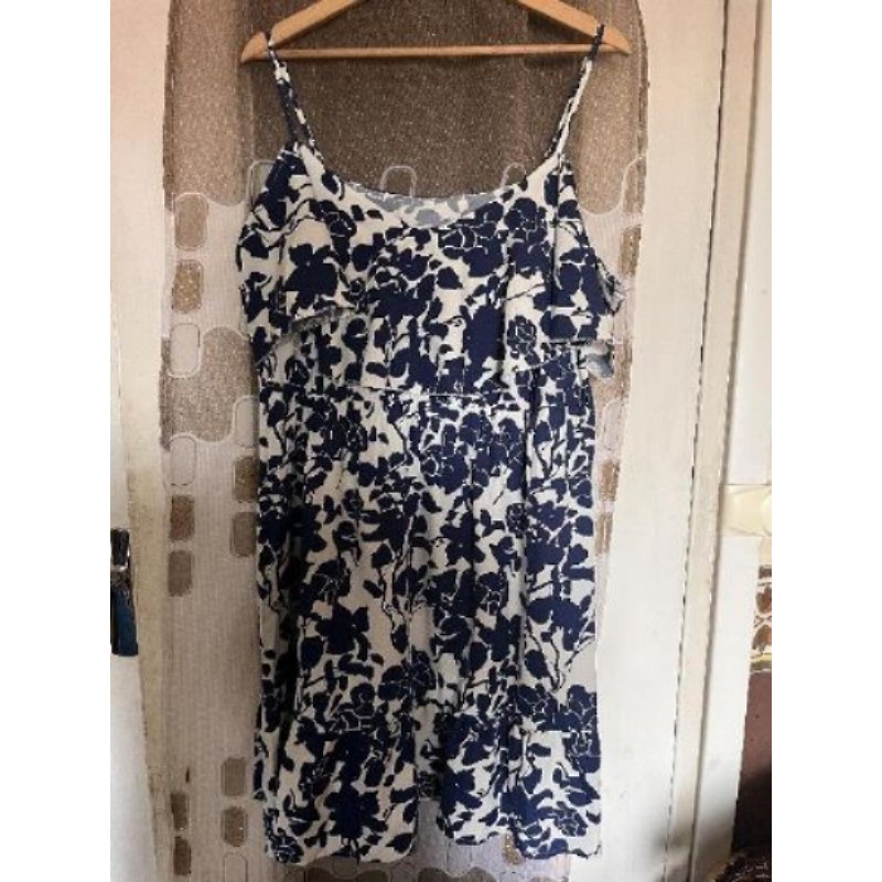 Robe d’été imprimée blanc/bleu 2XL