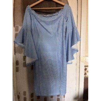 Robe à carreaux blanc/bleu...