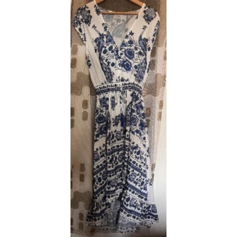 Robe blanc/bleu imprimée pan L/XL