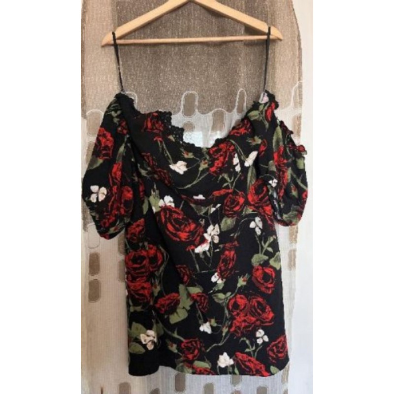 Robe noir imprimée rose rouge SHEIN curve xL/xxL