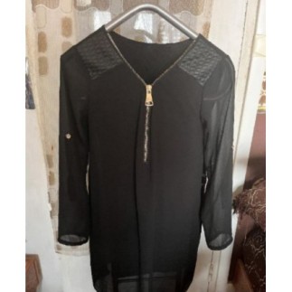 Tunique femme noire à zip T40